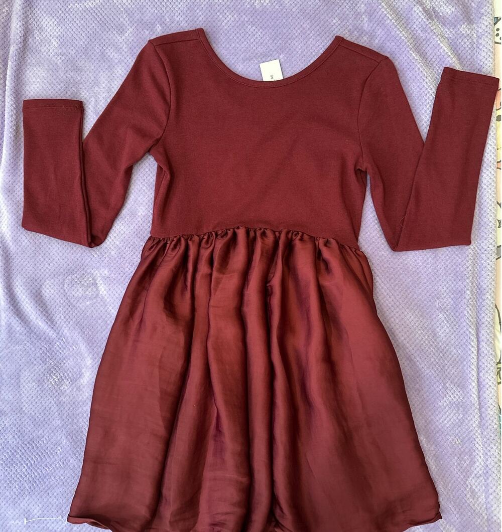 GAP Girls Long Sleeve Dress Size 6 Rust Terracotta Cotton Casual Fall Dress